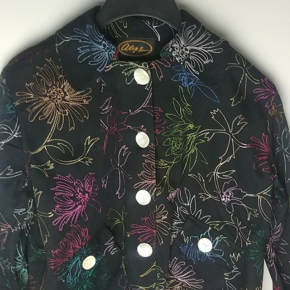 Alex Kim Colorful Button Down Jacket With Shell Buttons - Picture 2 of 10